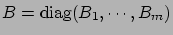 $B=\mbox{diag}(B_1, \cdots, B_m)$