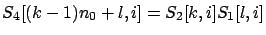 $S_4[(k-1)n_0+l,i]=S_2[k,i] S_1[l,i]$
